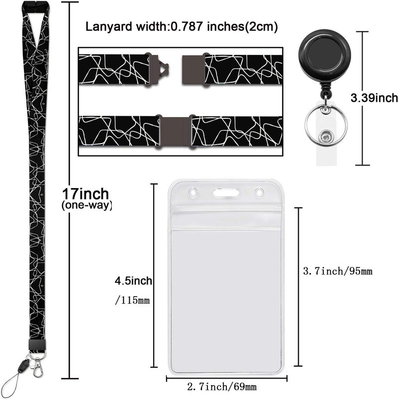 YOUOWO 5 Pack Cruise Lanyards with Vertical ID Badges Holder with Retractable Badge Reel Clip for Ship Card Keys ID Holder Office Neck Breakaway Lanyard - Image 3